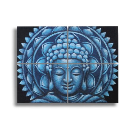 Buddha Mandala Festmény - Kék Brokát Hatás