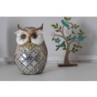 Bagoly figura műgyanta, tükrös