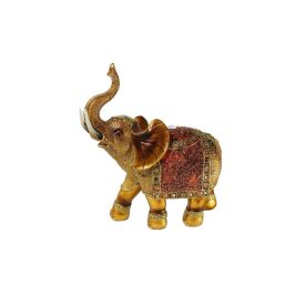 Szerencsehozó elefánt figura műgyanta 23cm, arany- bordó