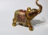 Szerencsehozó elefánt figura műgyanta 23cm, arany- bordó