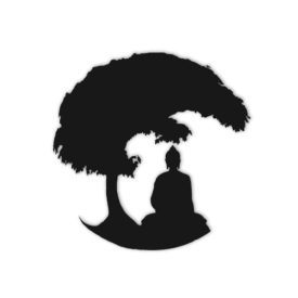 Meditáló Buddha Fa Alatt Fali Dekoráció