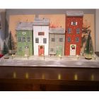 Karácsonyi Falu Led Világítással 4 db-os