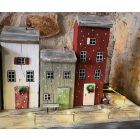 Karácsonyi Falu Led Világítással 4 db-os