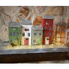 Karácsonyi Falu Led Világítással 4 db-os