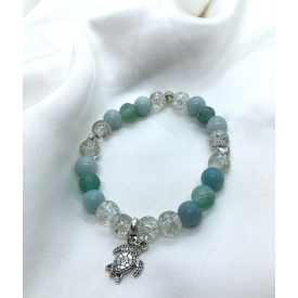   Ásvány karkötő zöld Amazonit - zöld matt festett Achát