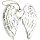 Kettős angyal szárny szívvel, 24cm