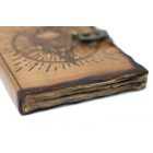 Bőr kötésű notesz Pentagramm és Koponya motívummal