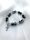 Ásvány karkötő Fehér Jáde - Robbantott gyöngy fekete-áttetsző