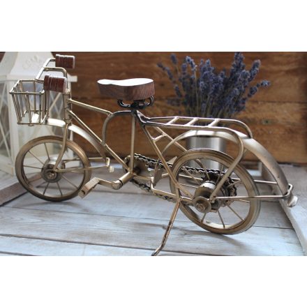 Fém bicikli dekoráció bronz