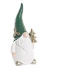 Manó műgyanta figura karácsonyfával sötétzöld