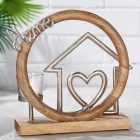 Fa Mécsestartó "Home"