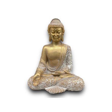 Ülő Buddha Szobor Aranyozott 20 cm