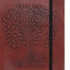 Növényekkel Cserzett Bőr Kötésű Notesz - Az élet fája, 17cm