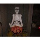 Kültéri Led-es Dekoráció Halloween Tök Csontvázzal 44 cm