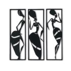 Afrikai Nők Fali Dekoráció 3 db-os Szett