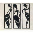 Afrikai Nők Fali Dekoráció 3 db-os Szett