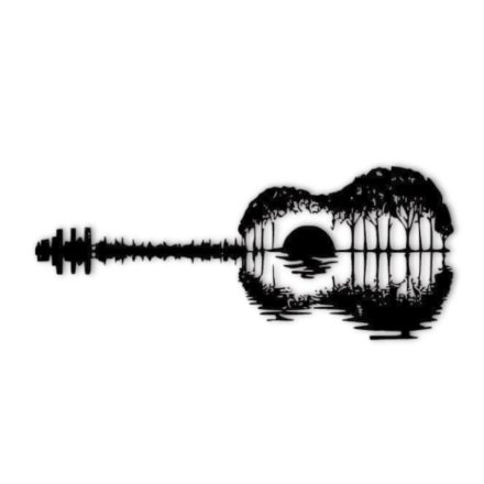 Naplemente Gitár Sziluettben Fali Dekoráció
