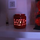 Fém mécsestartó "LOVE" piros