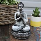 Buddha mécsestartó - Fehér - Közepes