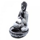 Buddha mécsestartó - Fehér - Közepes