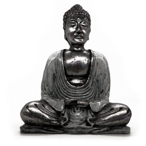 Buddha Figura Fehér, Szürke  - Közepes