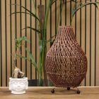 Rattan Asztali Lámpa - Sötétbarna