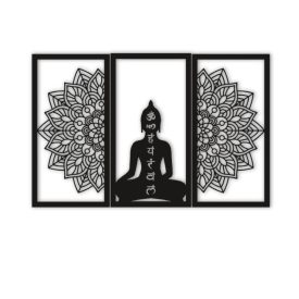 Buddha és Mandala Fali Dekoráció 3 db-os