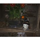 Kültéri Led-es Dekoráció Koponya Kalapban