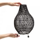 Rattan Asztali Lámpa - Fekete