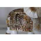Szerencsehozó elefánt figura műgyanta 23cm, fehér-barna