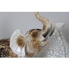 Szerencsehozó elefánt figura műgyanta 23cm, fehér-barna