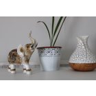 Szerencsehozó elefánt figura műgyanta 23cm, fehér-barna