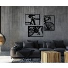 Lézervágott fali dekoráció, bicikli 3 db-os szett