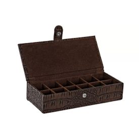 Ékszertartó PU, MDF kroko mintás barna