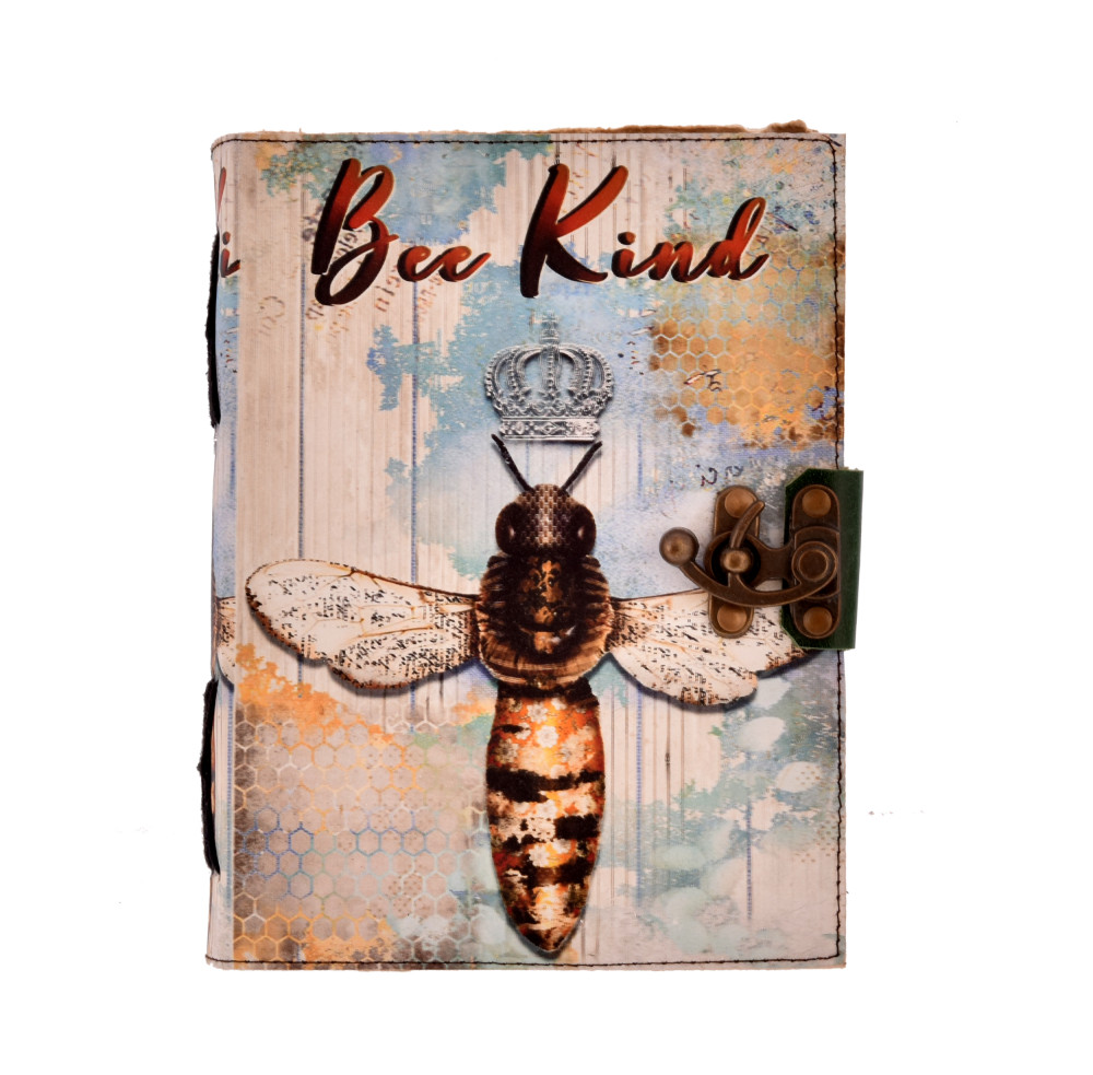 Bőrkötésű Notesz - "Bee Kind"